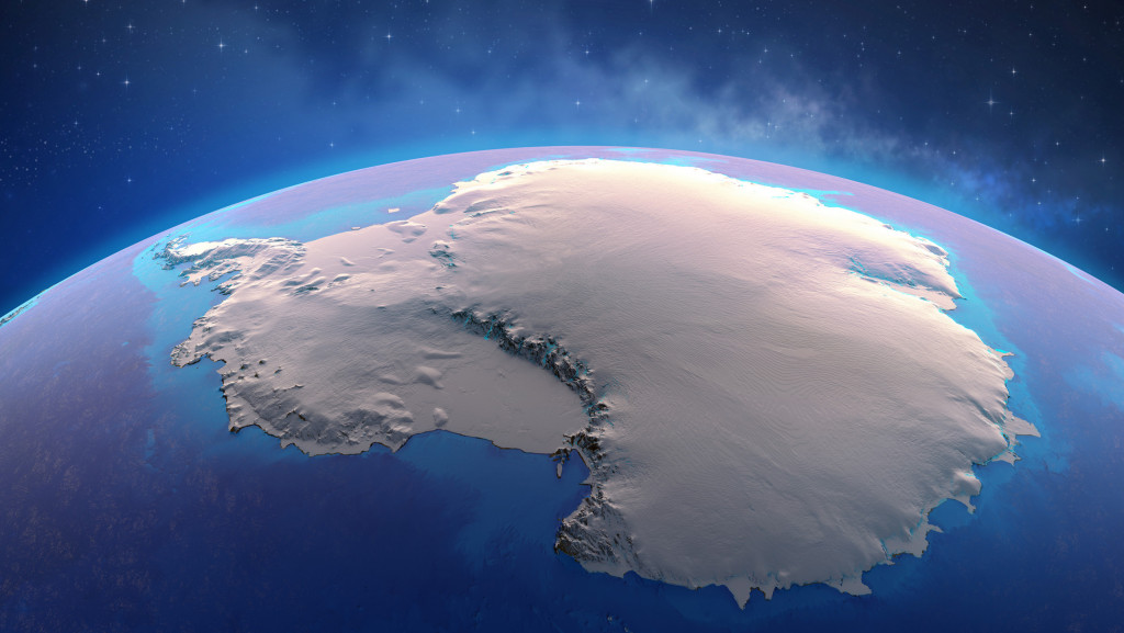 Continente Antártica visto do espaço