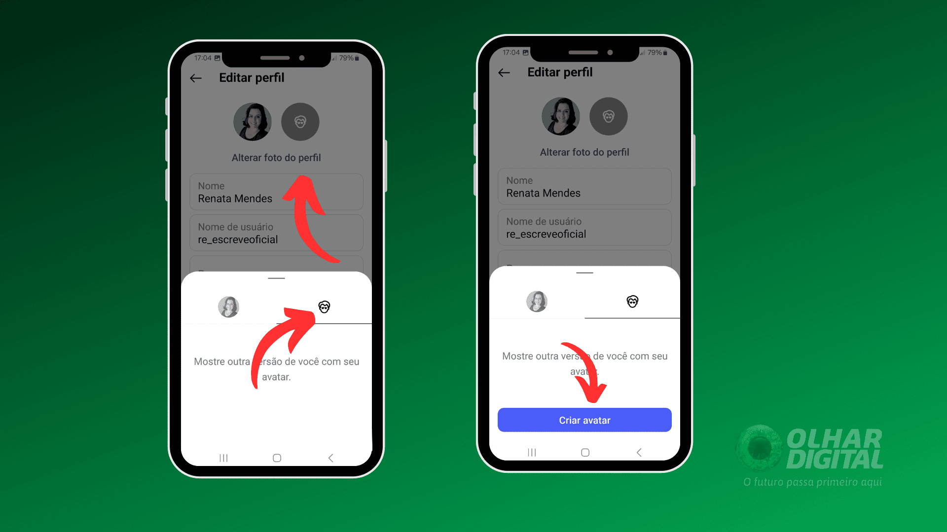 Reprodução de tela com passo a passo de tutorial no Instagram