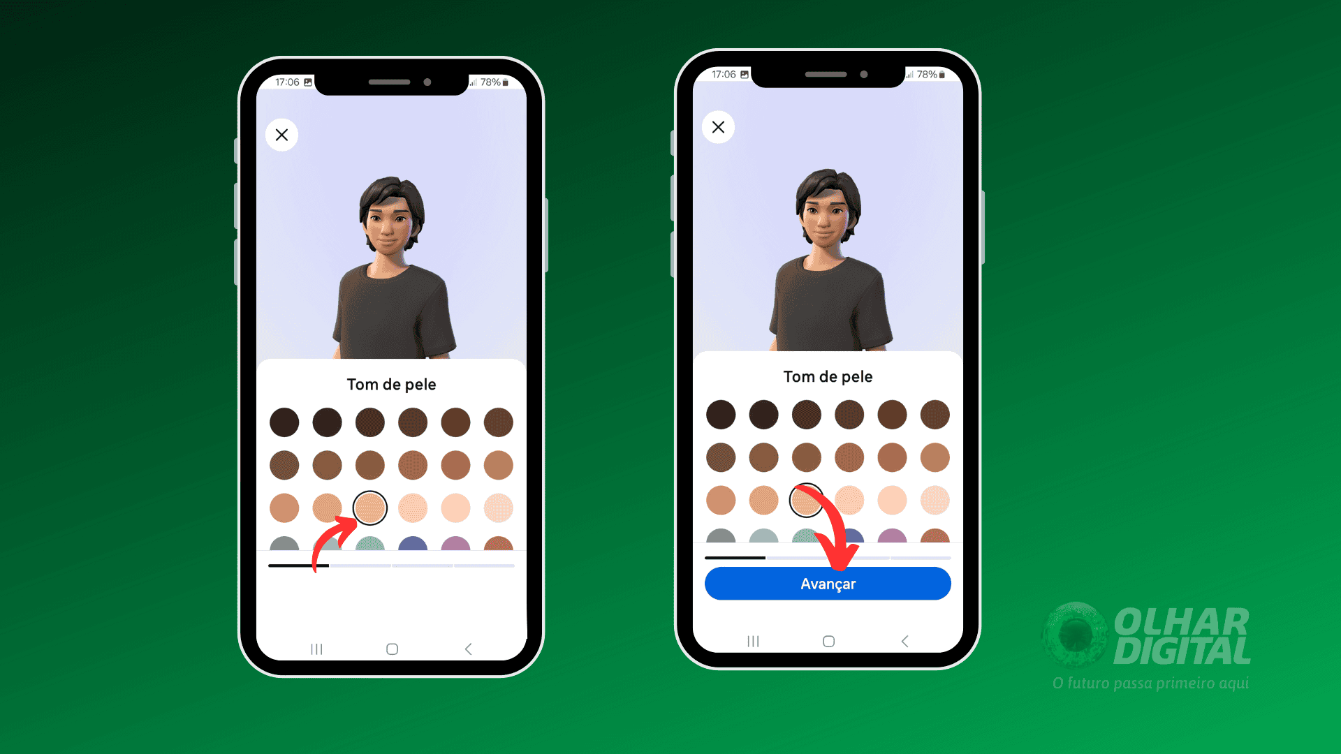 Reprodução de telas para tutorial no Instagram