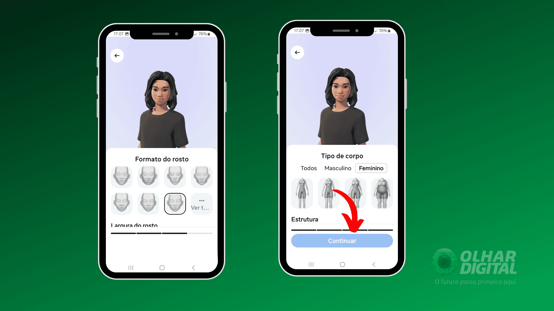 Reprodução de telas para tutorial no Instagram