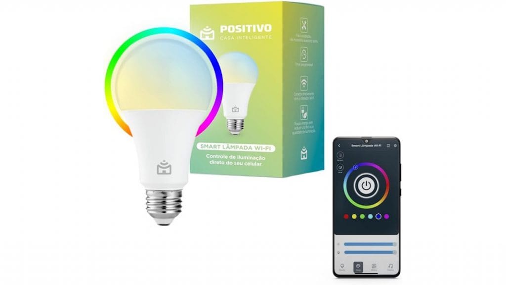 Smart Lâmpada Wi-Fi Positivo Casa Inteligente (9W, RGB e Branca)