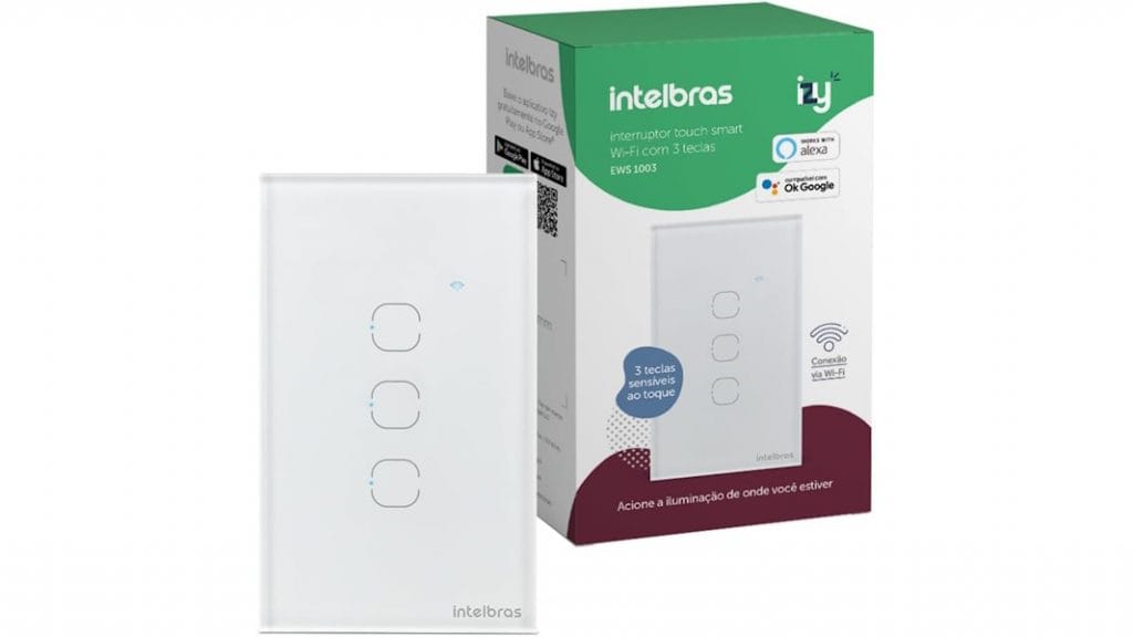 Interruptor Touch Inteligente Intelbras EWS 1003 (3 teclas)