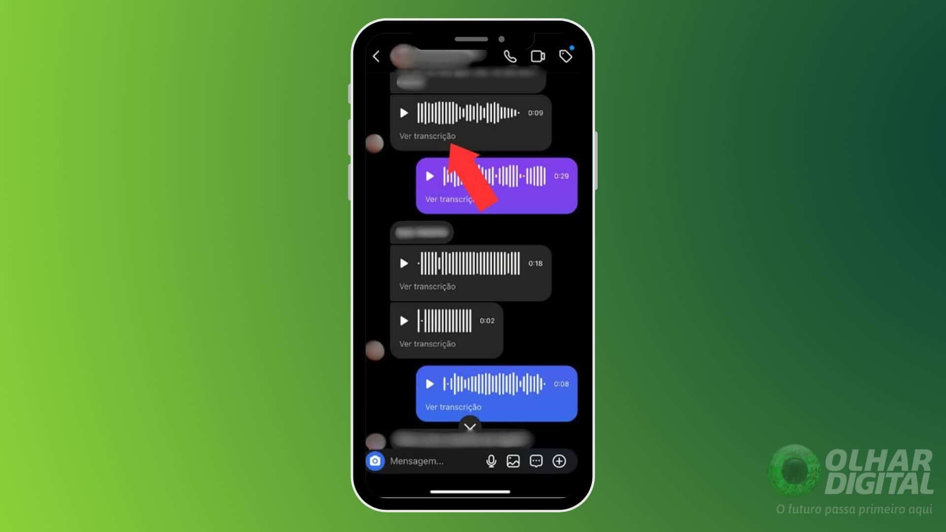 Como transcrever áudio do Instagram - Passo 1