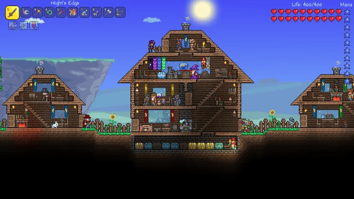 cena do clássico jogo Terraria