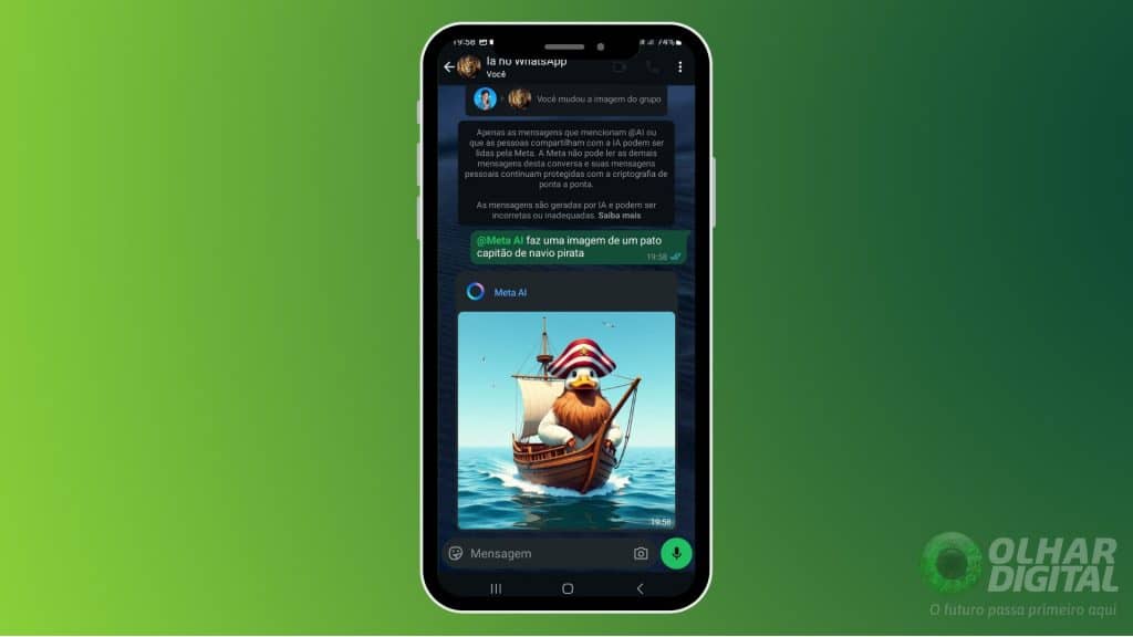 montagem de fotos whatsapp meta ai