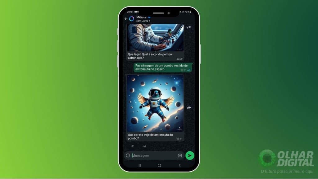 montagem de fotos whatsapp meta ai