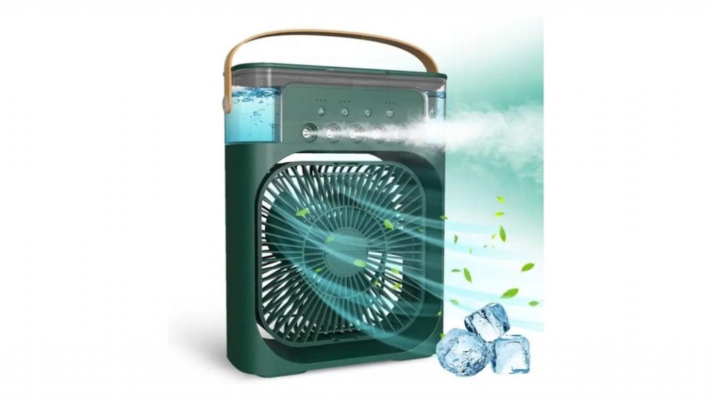 Mini Ar Condicionado Portátil com Umidificador (Verde)