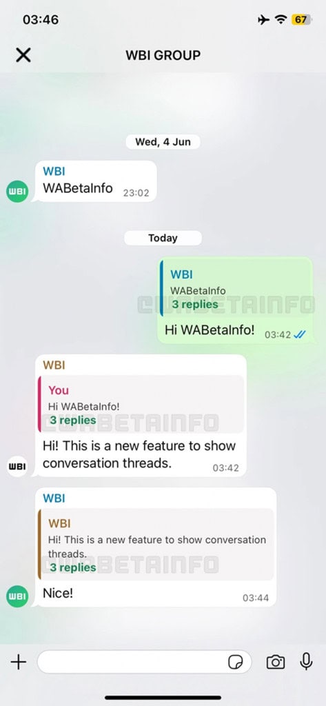 mensagens encadeadas dentro do whatsapp
