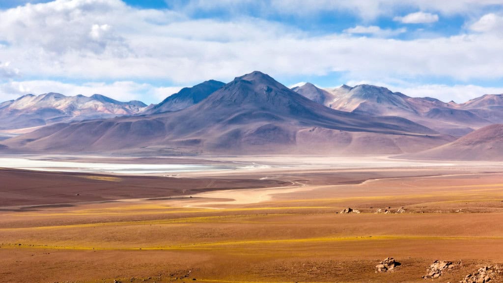 Paisagem no deserto do Atacama, no Chile