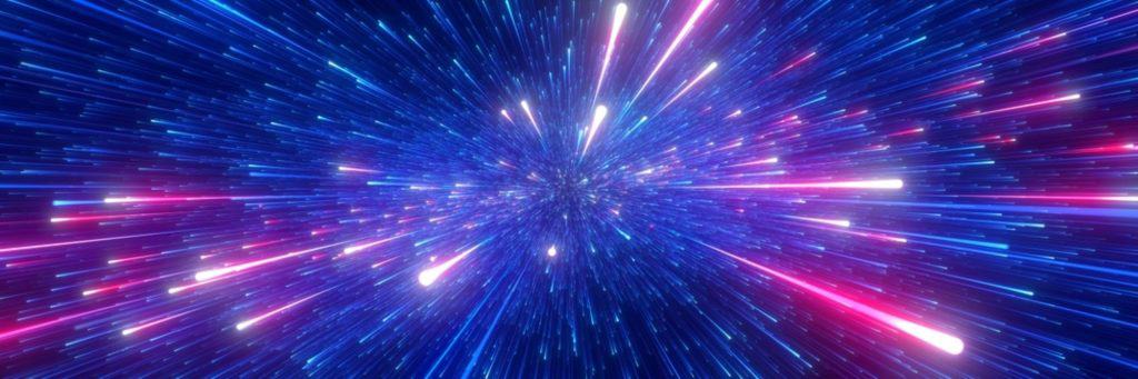 Ilustração de laser no espaço