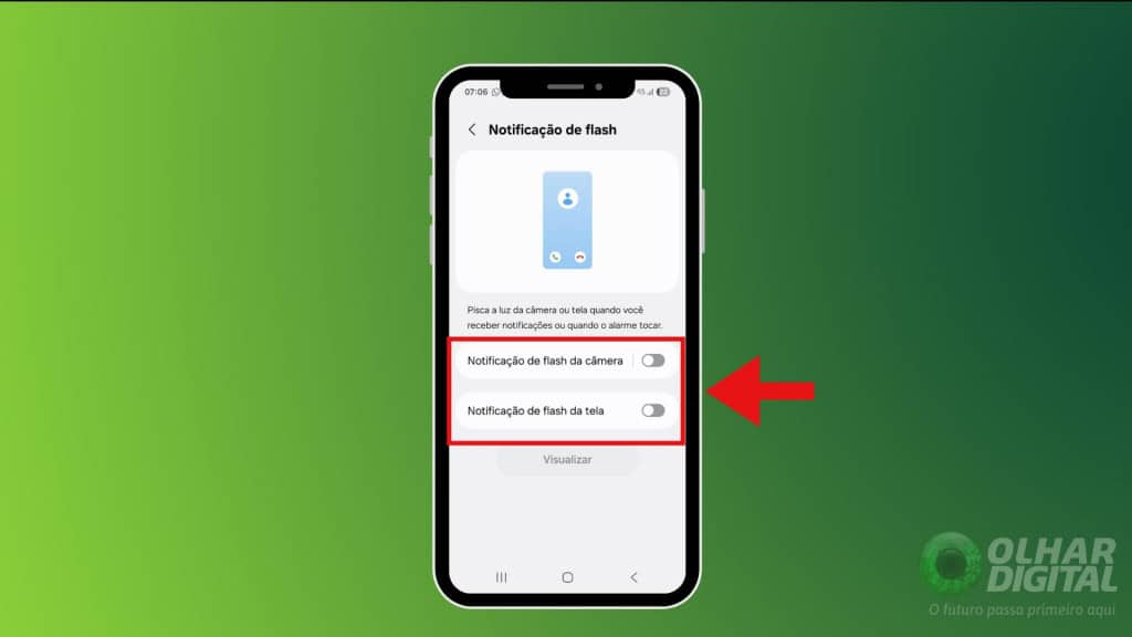 Recurso Notificação de flash