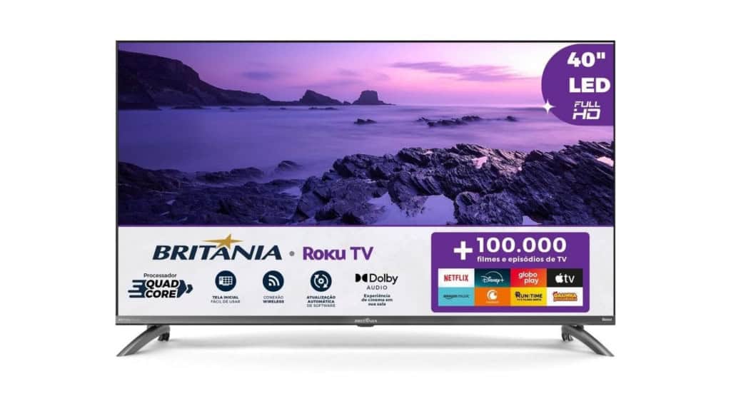 Smart TV LED Full HD Britnia de 40 polegadas