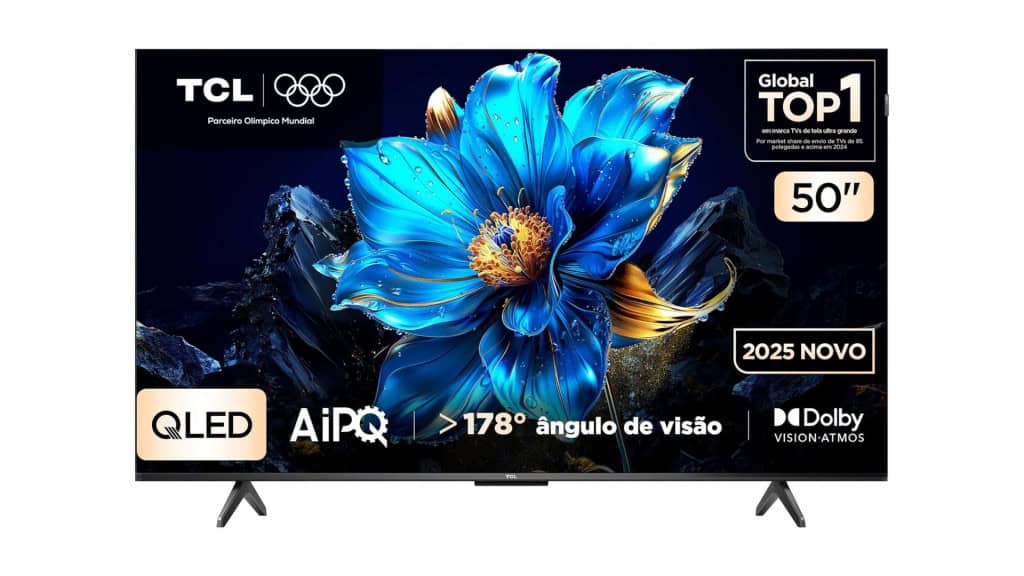 Smart TV QLED 4K TCL de 50 polegadas