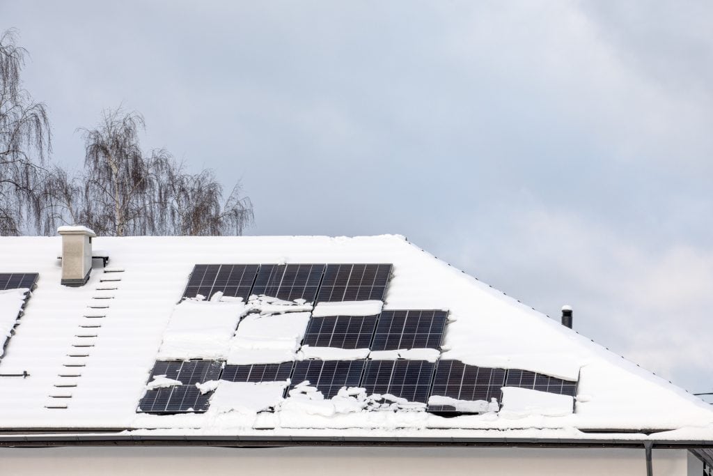 painel solar neve