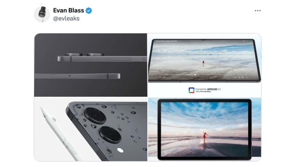 Captura de tela de postagem no X/Twitter sobre Galaxy Tab S11 da Samsung