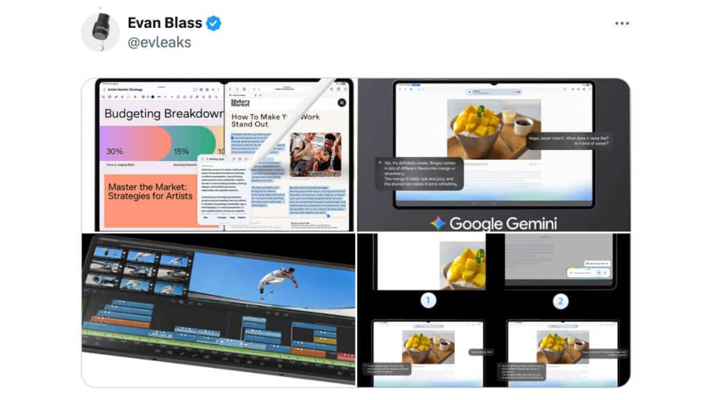 Captura de tela de postagem no X/Twitter sobre Galaxy Tab S11 da Samsung